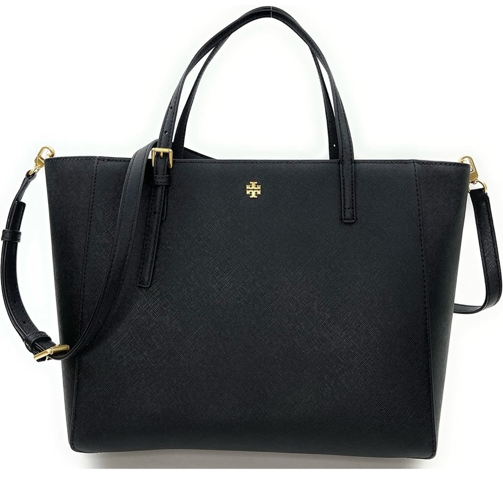 TORY BURCH - Black Tote Bag w/ Detachable Crossbody Strap BRAND NEW w/tags